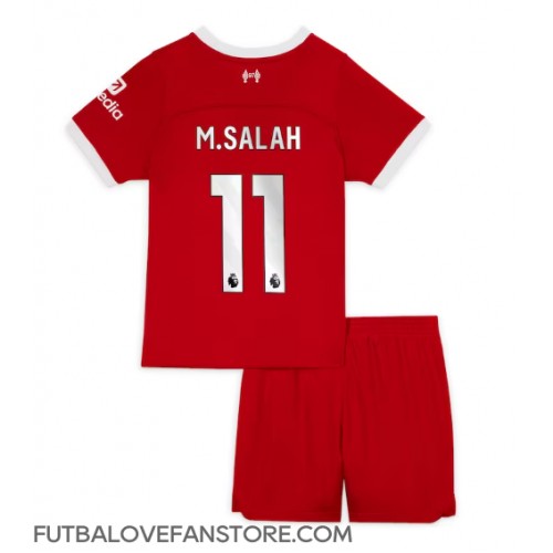 Liverpool Mohamed Salah #11 Domáci Detský futbalový dres 2023-24 Krátky Rukáv (+ trenírky)